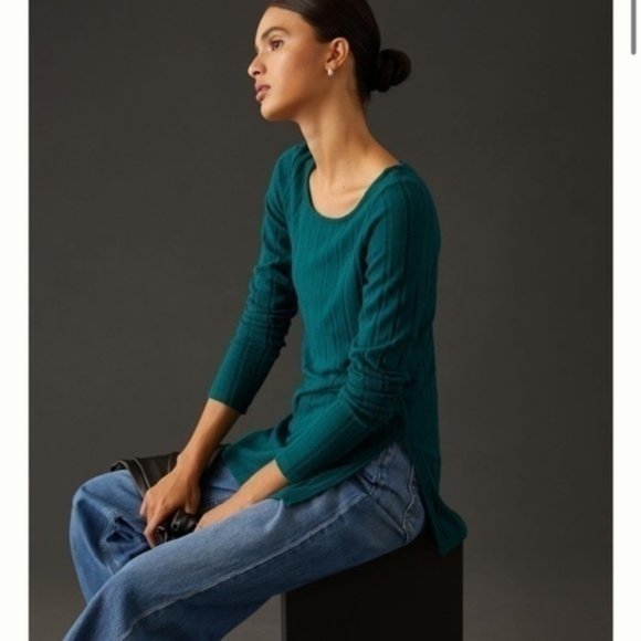 Anthropologie Ribbed Side-Slit Tunic - Picture 2 of 8